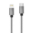 Cablu MFI Lightning la Type-C Lemontti Quick Charge 1.5m, Gri