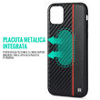Husa iPhone 11 Pro Meleovo Carbon Black & Red (placuta metalica integrata)