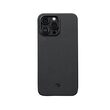 Husa iPhone 14 Pro Max Pitaka MagEZ 3 Aramida 600D, MagSafe Negru / Gri