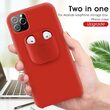Husa iPhone 11 Lemontti Liquid Silicone with Apple AirPods Case Red