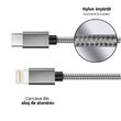 Cablu MFI Lightning la Type-C Lemontti Quick Charge 1.5m, Gri