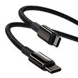 Cablu Type-C la Type-C Baseus Tungsten Gold Fast Charging 100W Black (1m, impletitura nylon)