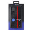 Husa iPhone 11 Pro Meleovo Carbon Black & Red (placuta metalica integrata)