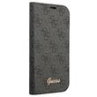 Husa Book iPhone 14 Pro Guess 4G Metal Camera Outline, Negru