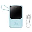 Baseus Acumulator extern Q Pow Digital Display 20000mAh, 20W, Lightning, Type-C, USB, cablu USB-C, 3A, Albastru