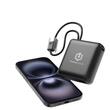 PowerLocus Acumulator extern 10000mAh, 20W PD Fast Charging, cabluri incorporate Type-C si Lightning, Black