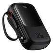 Baseus Acumulator extern QPow Pro+ 20000mAh, 22.5W, Lightning, 2xType-C, USB, cablu USB-C, Negru