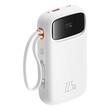 Baseus Acumulator extern QPow Pro+ 10000mAh, 22.5W, Lightning, 2xType-C, USB, cablu USB-C 30 cm, Alb