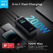 Anker Acumulator extern Prime 20.000 mAh, 200W, 2x USB-C, 1x USB-A, Smart Digital Display, Negru