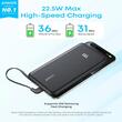 Anker Acumulator extern Zolo 20.000 mAh, 22.5W, cu cablu USB-C inclus, Alb