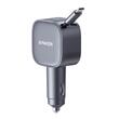 Anker Incarcator Auto Nano 75W, port USB-C 30W, cablu USB-C retractabil, Negru