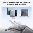 Anker Incarcator Retea Fast Charge 100W, 1 x USB-A, 2 x USB-C, Smart Display,  Argintiu