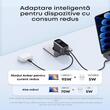 Anker Incarcator Retea Fast Charge 100W, 1 x USB-A, 2 x USB-C, Smart Display, Gri