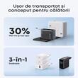 Anker Incarcator Retea Fast Charge 100W, 1 x USB-A, 2 x USB-C, Smart Display, Gri