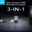 Anker Incarcator Retea Fast Charge, 100W, Prime GaN PPS, 2x USB-C, 1x USB-A, Gri