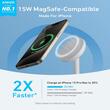 Anker Incarcator Wireless MagGo Stand Qi2 15W rotire de 360 grade, cablu USB-C inclus de 150 cm, Alb