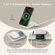 Anker Incarcator Wireless magnetic MagGo 3-in-1 MagSafe compatibil, 15W, Qi2, Pliabil, (incarcator si cablu USB-C inclus),Alb
