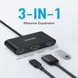 Anker Multihub 321 PowerExpand 3-in-1 100W Power Delivery, USB-C, 4K HDMI, USB 3.0, Gri