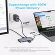 Anker Multihub 8 in 1 USB-A si USB-C, HDMI pentru video 4K si VGA, Transfer de date de 5Gbps, Gri