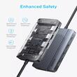 Anker Multihub 8 in 1 USB-A si USB-C, HDMI pentru video 4K si VGA, Transfer de date de 5Gbps, Gri