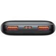 Baseus Acumulator extern Bipow Pro Digital Display 10000mAh, 20W, 2x USB, 1x USB Type C, cablu Type-C 3A, Negru