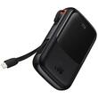 Baseus Acumulator extern Q Pow Digital Display Quick Charge 10000mAh, cablu Lightning 20W, Negru