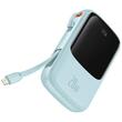 Baseus Acumulator extern Q Pow Digital Display Quick Charge 10000mAh, cablu Lightning 20W, Albastru