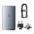 Baseus Set Incarcator Retea 1xport USB-C, 1XUSB-A GaN5 Pro Ultra Slim Fast Charger, 65W, cablu Type-C la Type-C, Gri