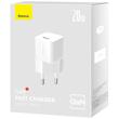 Baseus Incarcator Retea GaN5 Mini Fast Charger, USB-C, 20W, Alb