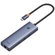 Baseus Multihub 6 in1 UltraJoy Type-C la 1 x HDMI 4K30Hz si 3xUSB 3.0 si 1 x PD +RJ45 Gri