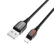 Borofone Cablu BU14 Heroic USB la Lightning Negru (impletitura textila, 1.2m)