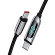 Baseus Cablu Type-C la Type-C 100W Display Fast Charge, 1m Black
