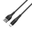 Lemontti Cablu Bending Aluminum USB-A la Type-C, Fast Charge, 1.2m, Negru