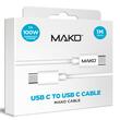 Mako Cablu Super Fast Charging 100W Type-C la Type-C, 1m, White