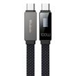 Mcdodo Cablu Type-C la Type-C Rhythm LED, Fast Charging, 100W, 1.2m, Negru