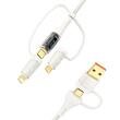 Usams Cablu Shadow Series 6in1, USB-A/Type-C la Type-C/Lightning/Micro, Fast Charging PD ,100W, 1.2m, Bej
