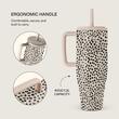 Burga Cana Termos Almond Latte 1.2 L cu capac anti scurgeri si pai reutilizabil, inox