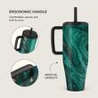 Burga Cana Termos Emerald Pool 1.2 L cu capac anti scurgeri si pai reutilizabil, inox