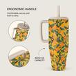 Burga Cana Termos Orange Lemonade 1.2 L cu capac anti scurgeri si pai reutilizabil, inox