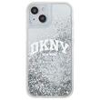 DKNY Husa Liquid Glitter Big Logo iPhone 15 / 14 / 13 Alb