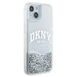 DKNY Husa Liquid Glitter Big Logo iPhone 15 / 14 / 13 Alb