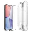 Spigen Folie Sticla Glass tR EZ Fit iPhone 15 Plus, set 2 buc, kit de montare, Black
