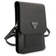 Guess Geanta PU Saffiano Triangle pentru Telefon Negru, curea detasabila