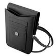 Guess Geanta PU Saffiano Triangle pentru Telefon Negru, curea detasabila