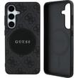 Guess Husa 4G Round Patch Classic Logo MagSafe Samsung Galaxy S25 Negru
