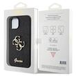 Guess Husa Fixed Glitter 4G Metal Logo iPhone 15 Negru