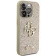 Guess Husa Fixed Glitter 4G Metal Logo iPhone 15 Pro Auriu
