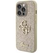 Guess Husa Fixed Glitter 4G Metal Logo iPhone 15 Pro Auriu