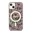 Guess Husa Flowers MagSafe iPhone 14 Roz