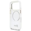 Guess Husa Glitters Script Strap MagSafe iPhone 17 Pro Transparent